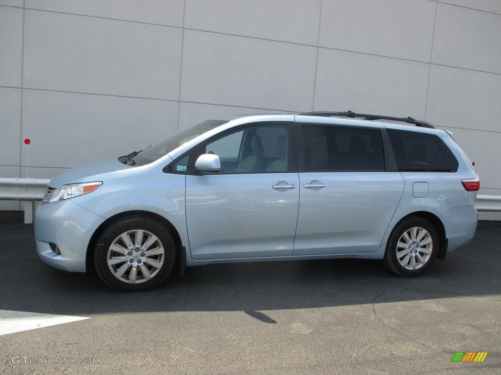 2015 Sienna XLE AWD - Sky Blue Pearl / Ash photo #2