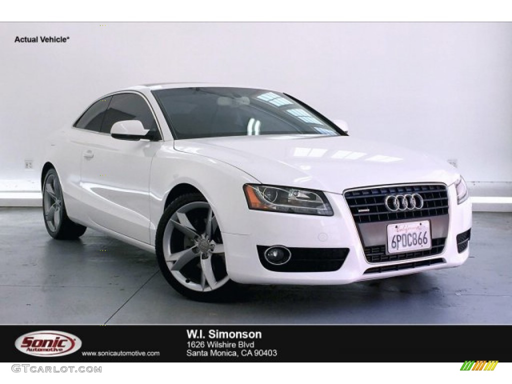 2011 A5 2.0T quattro Coupe - Ibis White / Black photo #1
