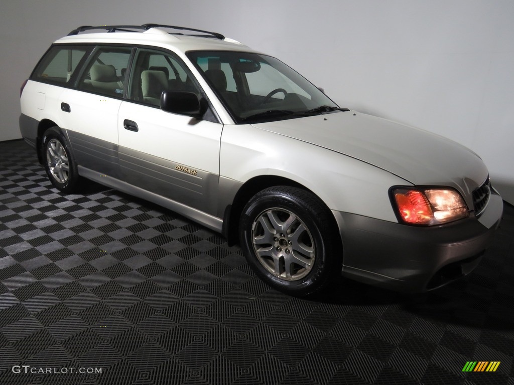 2003 Outback Wagon - White Frost Pearl / Gray photo #2