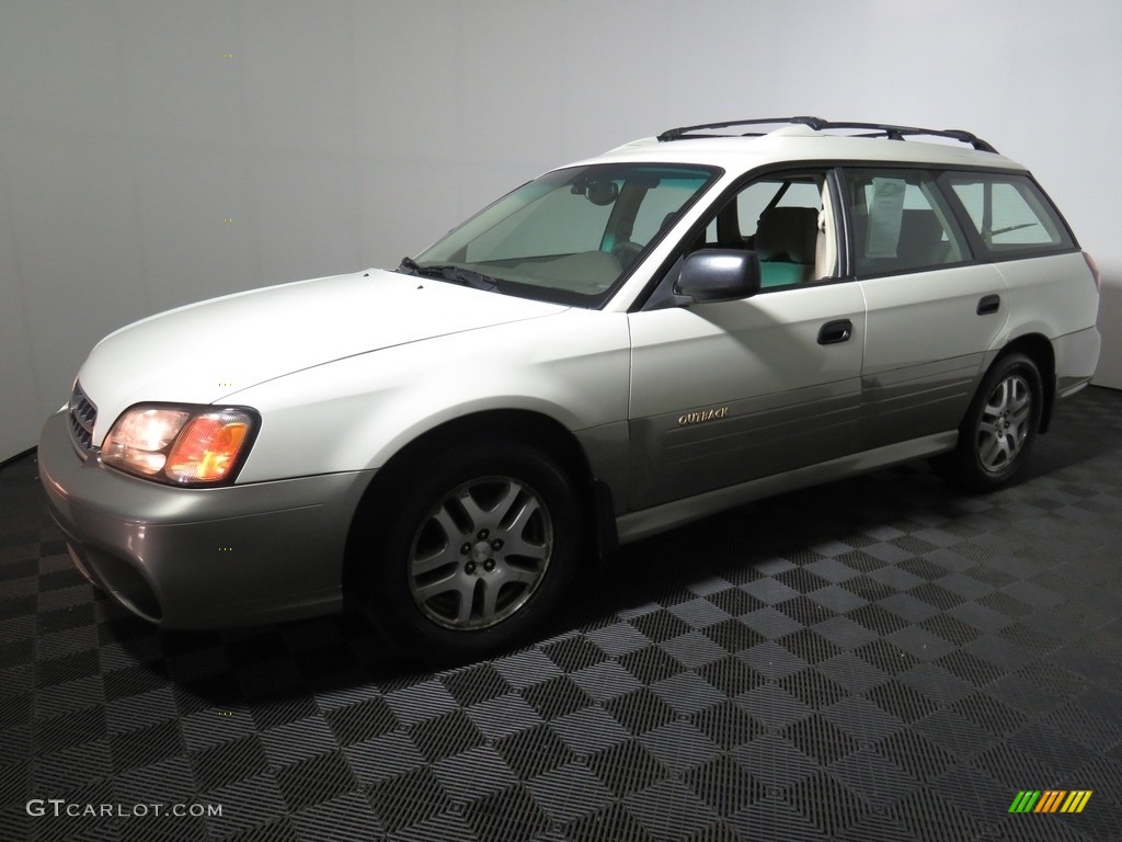 2003 Outback Wagon - White Frost Pearl / Gray photo #7