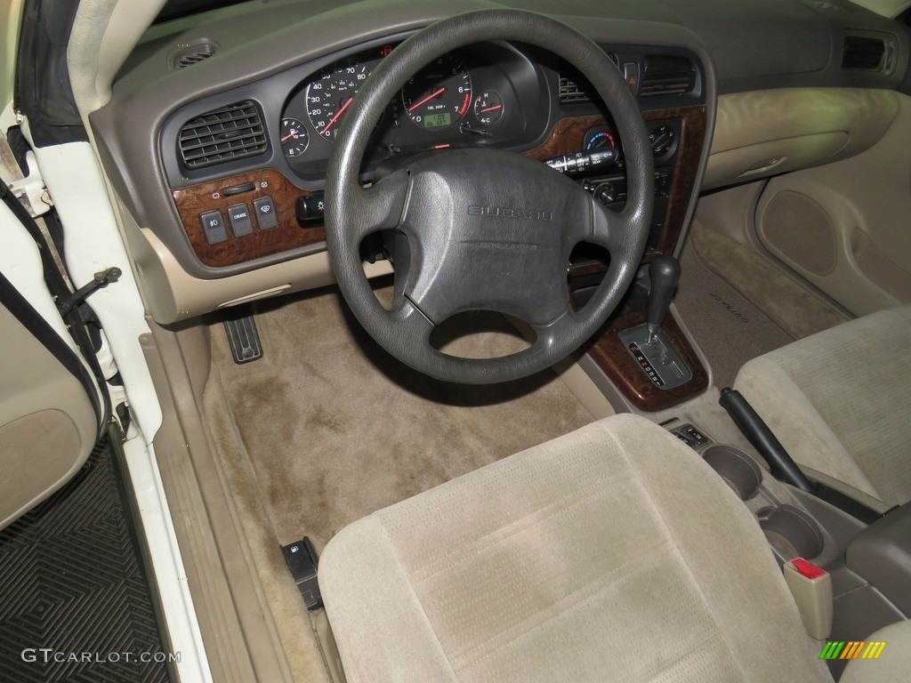 2003 Outback Wagon - White Frost Pearl / Gray photo #17