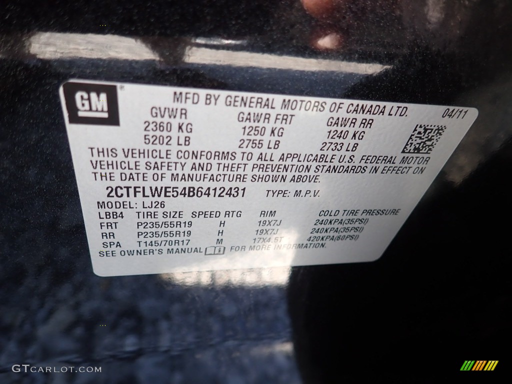 2011 Terrain SLT - Carbon Black Metallic / Jet Black photo #14