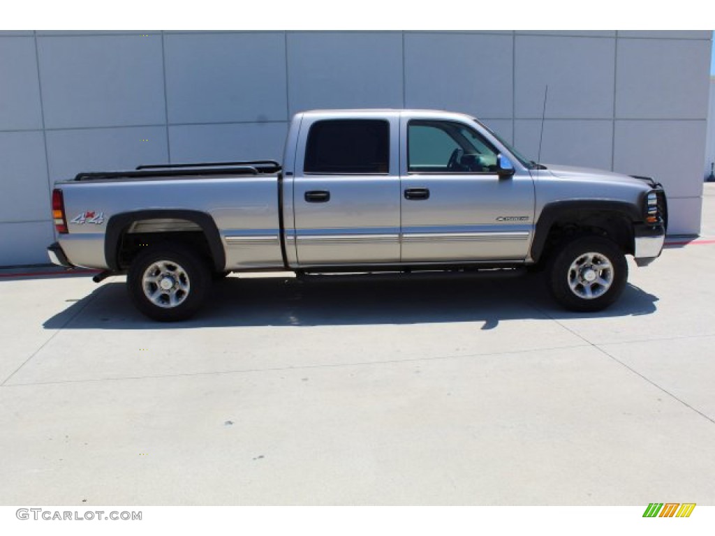 2002 Silverado 1500 LT Crew Cab 4x4 - Light Pewter Metallic / Tan photo #7