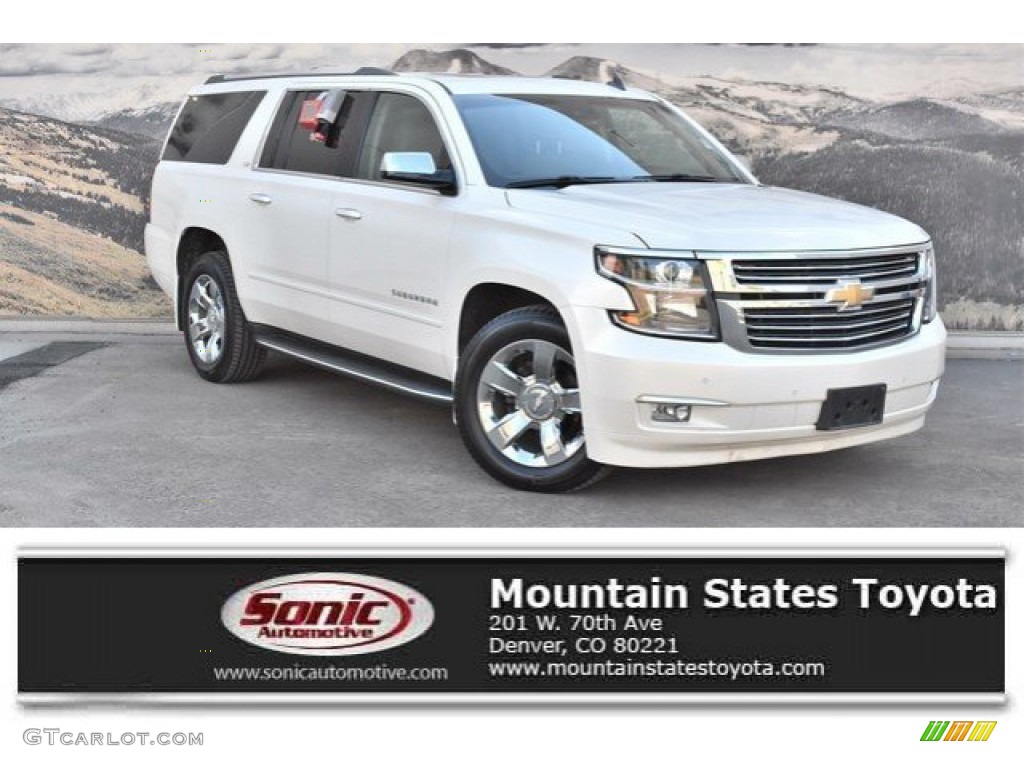 2015 Suburban LTZ 4WD - White Diamond Tricoat / Cocoa/Dune photo #1