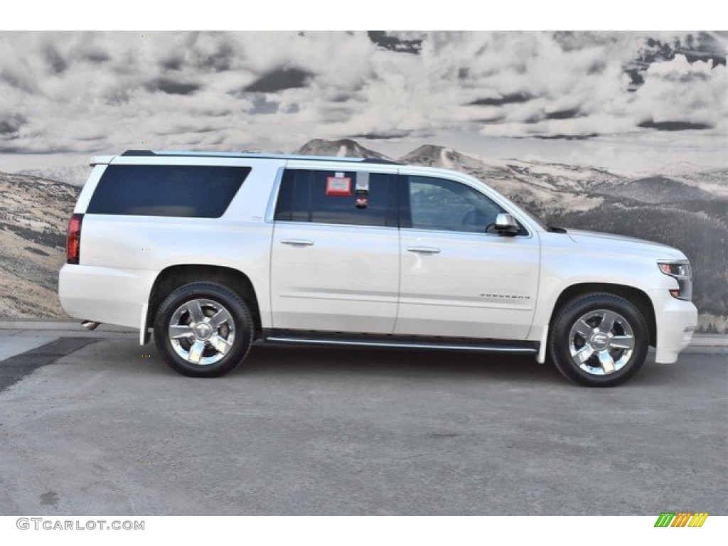 2015 Suburban LTZ 4WD - White Diamond Tricoat / Cocoa/Dune photo #2