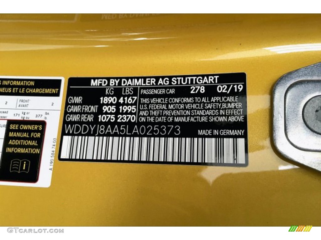 2020 AMG GT C Coupe - AMG Solarbeam Yellow Metallic / Black photo #11