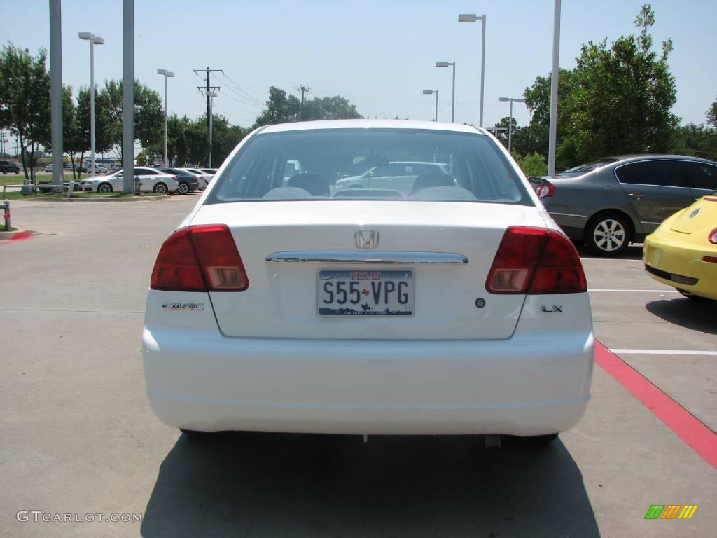 2002 Civic LX Sedan - Taffeta White / Gray photo #4