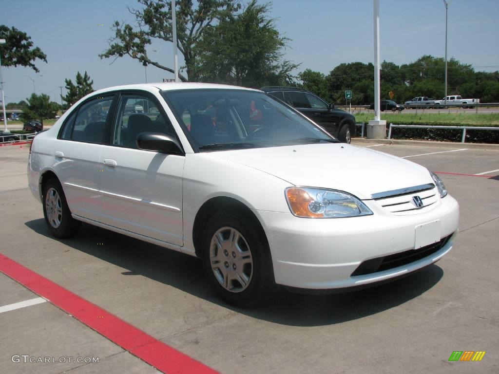 2002 Civic LX Sedan - Taffeta White / Gray photo #7