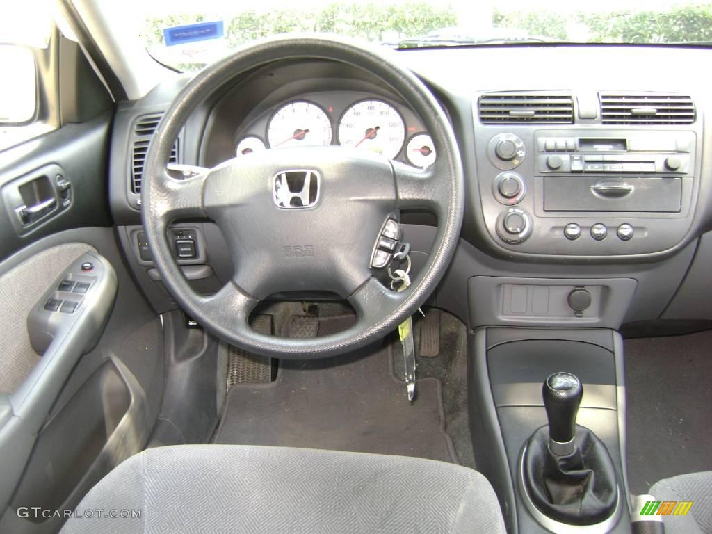 2002 Civic LX Sedan - Taffeta White / Gray photo #14
