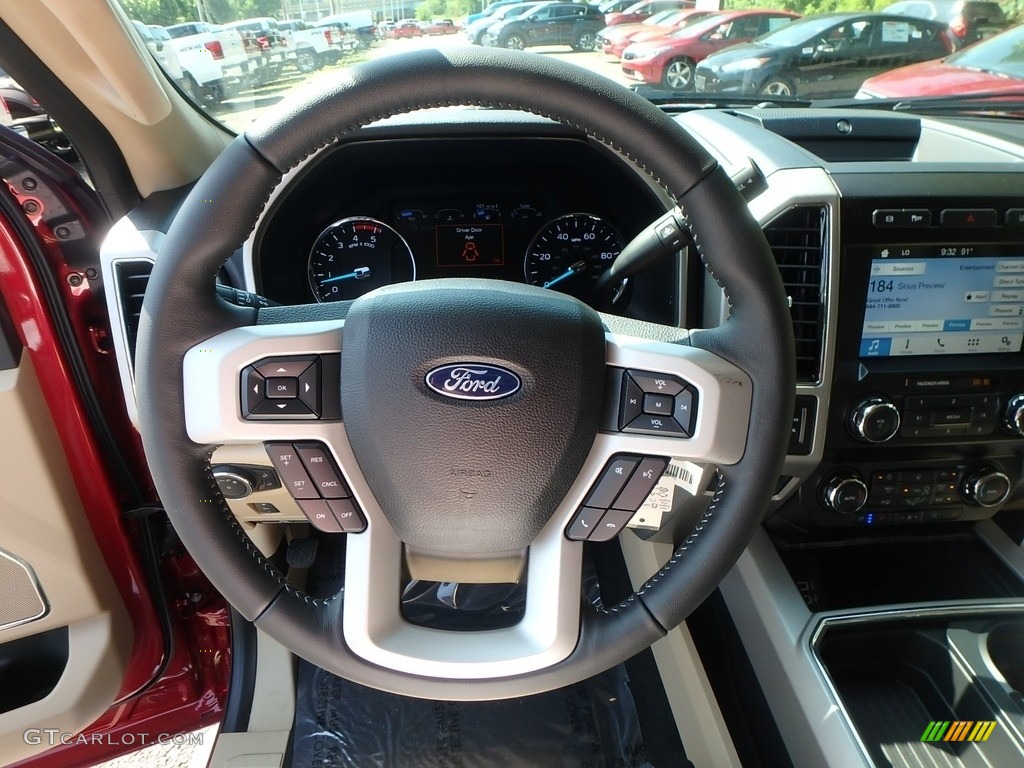 2019 Ford F350 Super Duty Lariat SuperCab 4x4 Camel Steering Wheel Photo #134471405