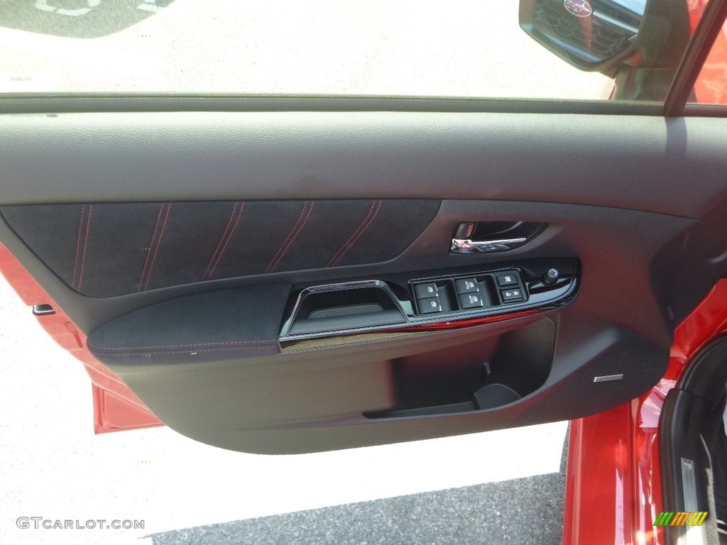2019 Subaru WRX STI Limited Recaro Black Ultrasuede/Carbon Black Door Panel Photo #134476679