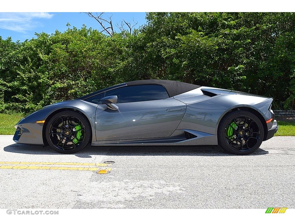 Grigio Lynx Metallic 2018 Lamborghini Huracan LP580-2 Spyder Exterior Photo #134486960