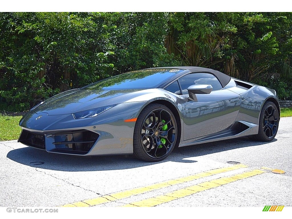 Grigio Lynx Metallic 2018 Lamborghini Huracan LP580-2 Spyder Exterior Photo #134486984