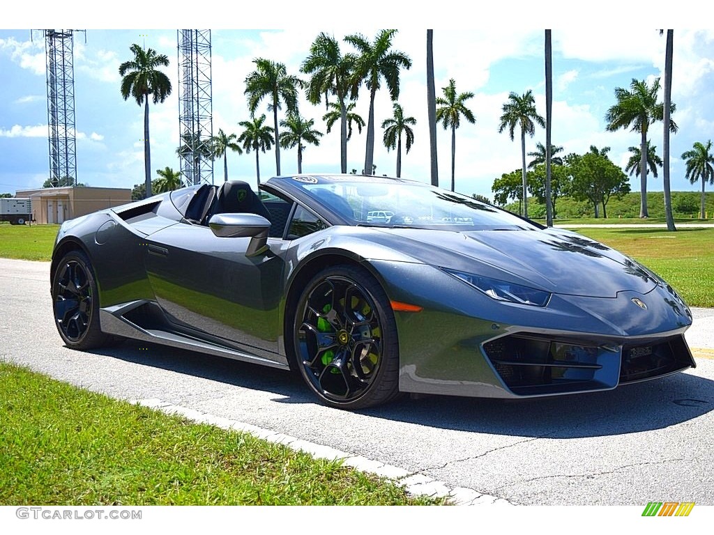 Grigio Lynx Metallic 2018 Lamborghini Huracan LP580-2 Spyder Exterior Photo #134487164