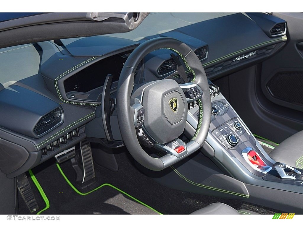 2018 Lamborghini Huracan LP580-2 Spyder Nero Ade Steering Wheel Photo #134487350