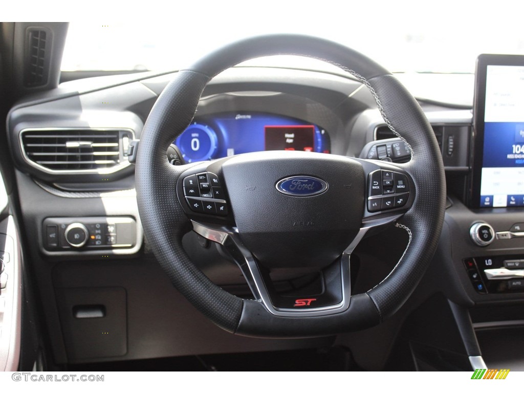 2020 Ford Explorer ST 4WD Ebony Steering Wheel Photo #134489762