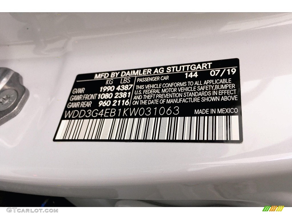 2019 A Color Code 144 for Digital White Metallic Photo #134495993