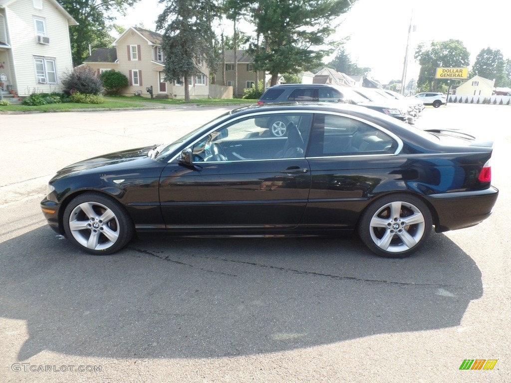 2005 3 Series 325i Coupe - Black Sapphire Metallic / Black photo #10