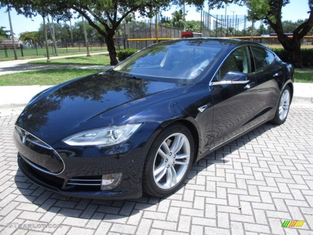 Blue Metallic 2013 Tesla Model S P85 Performance Exterior Photo #134503412
