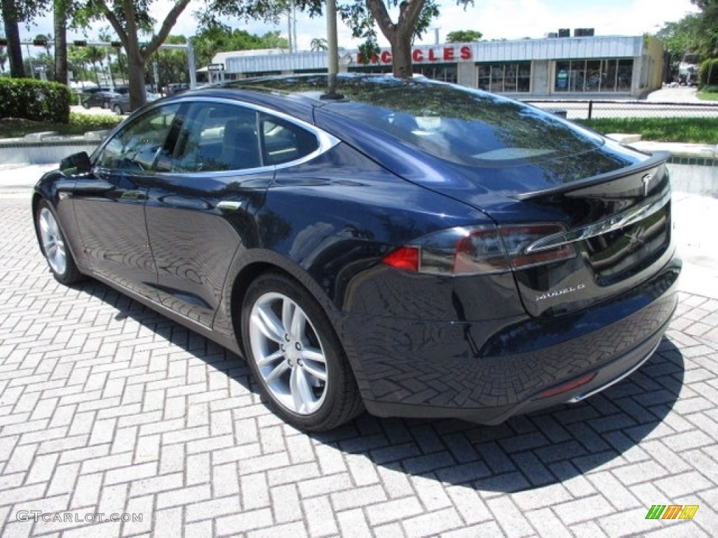 2013 Model S P85 Performance - Blue Metallic / Tan photo #5