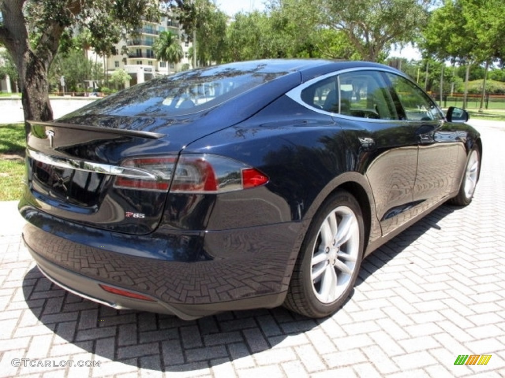 2013 Model S P85 Performance - Blue Metallic / Tan photo #9