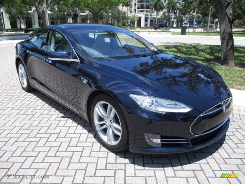 Blue Metallic 2013 Tesla Model S P85 Performance Exterior Photo #134503499