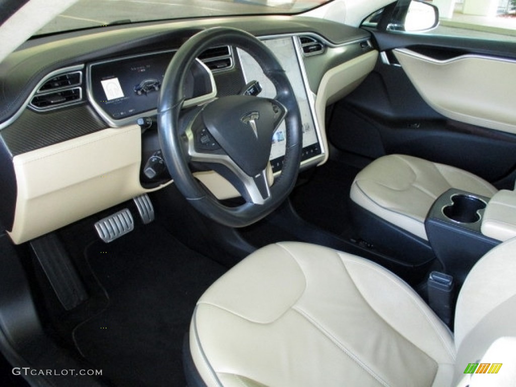 Tan Interior 2013 Tesla Model S P85 Performance Photo #134503547
