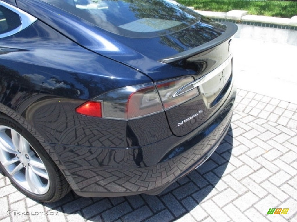 2013 Model S P85 Performance - Blue Metallic / Tan photo #23