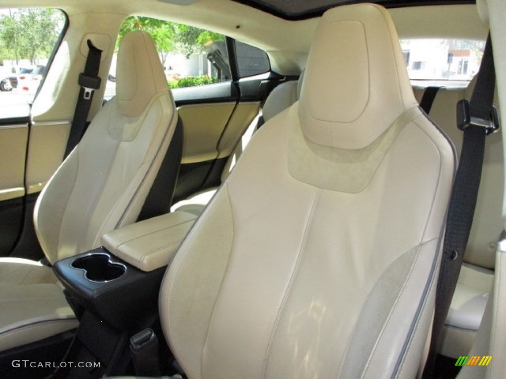 2013 Model S P85 Performance - Blue Metallic / Tan photo #36