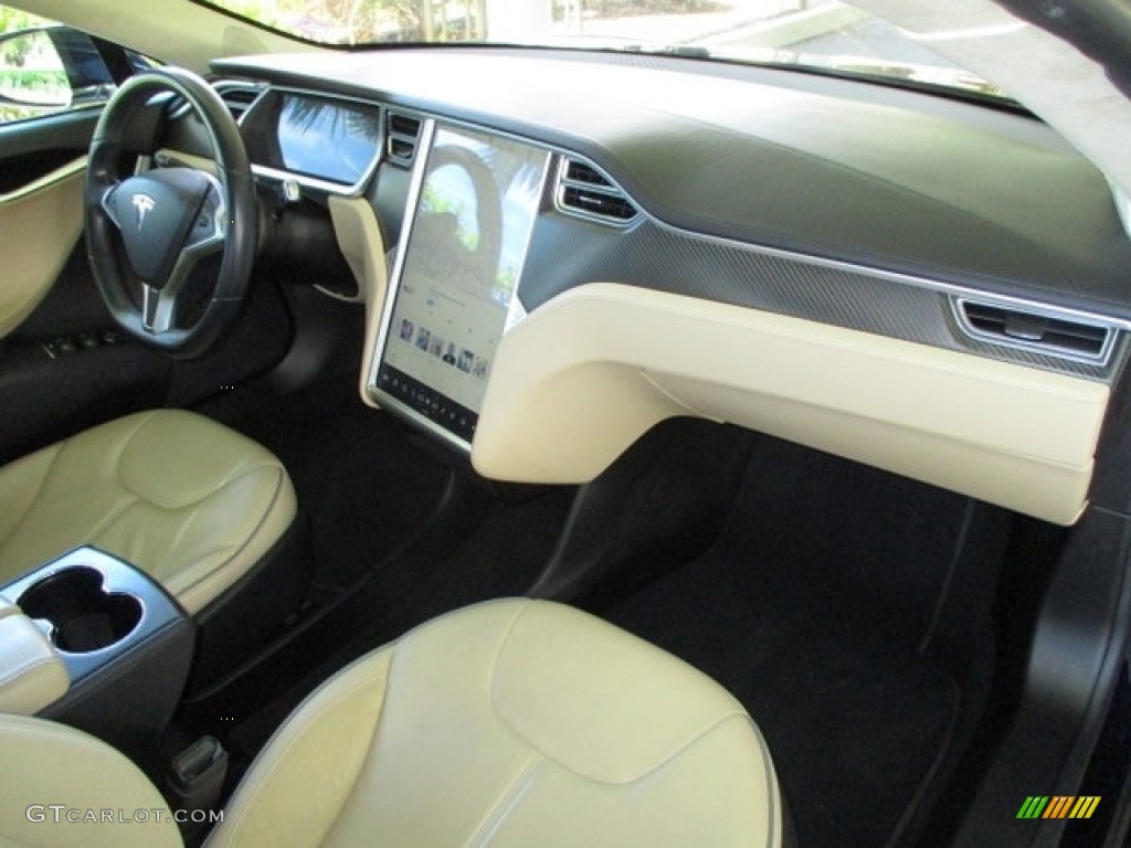 2013 Tesla Model S P85 Performance Tan Dashboard Photo #134503634