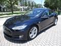 2013 Blue Metallic Tesla Model S P85 Performance  photo #47