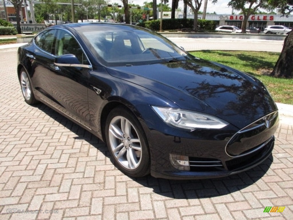 Blue Metallic 2013 Tesla Model S P85 Performance Exterior Photo #134503781