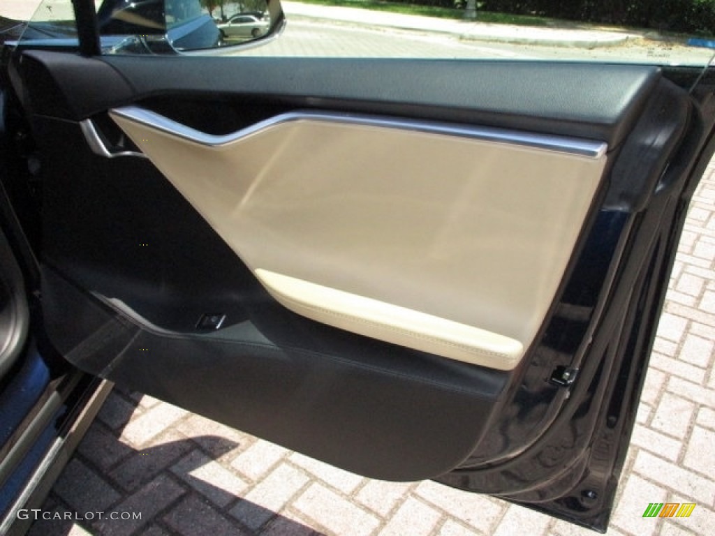 2013 Model S P85 Performance - Blue Metallic / Tan photo #73