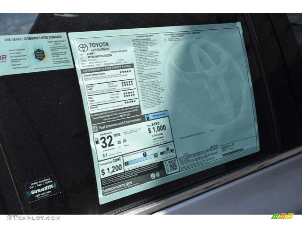 2019 Camry XSE - Celestial Silver Metallic / Black photo #10