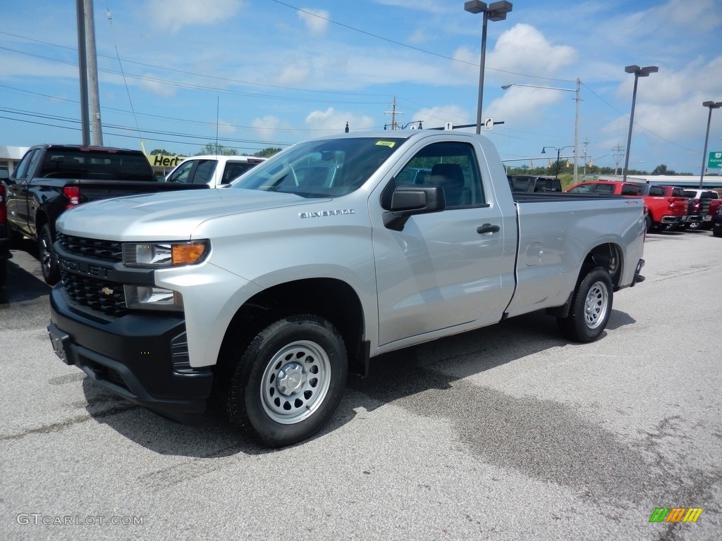 Silver Ice Metallic 2019 Chevrolet Silverado 1500 WT Regular Cab 4WD Exterior Photo #134511654