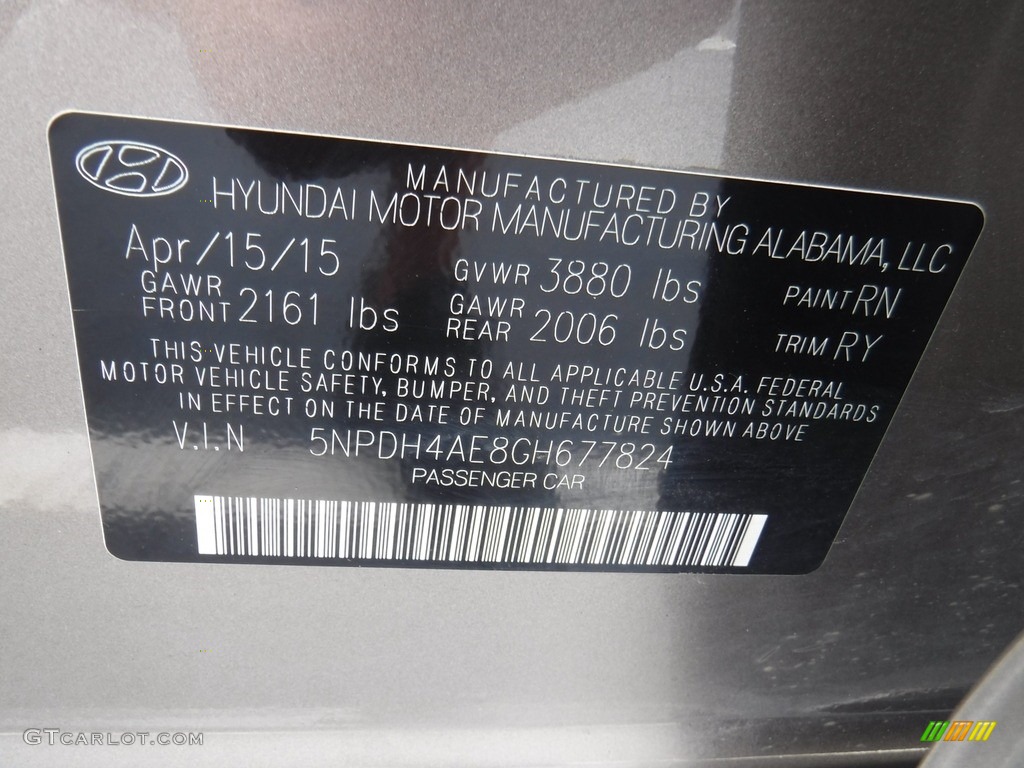 2016 Elantra Value Edition - Desert Bronze / Black photo #27