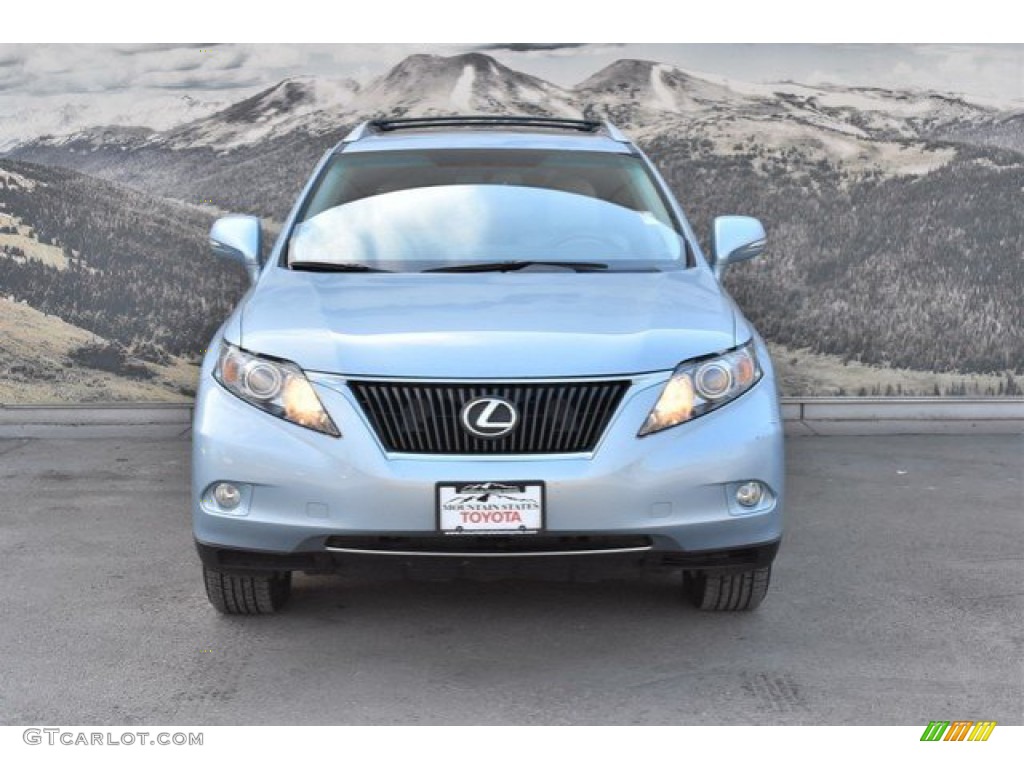2010 RX 350 AWD - Cerulean Blue Metallic / Light Gray/Espresso Birds-Eye Maple photo #4