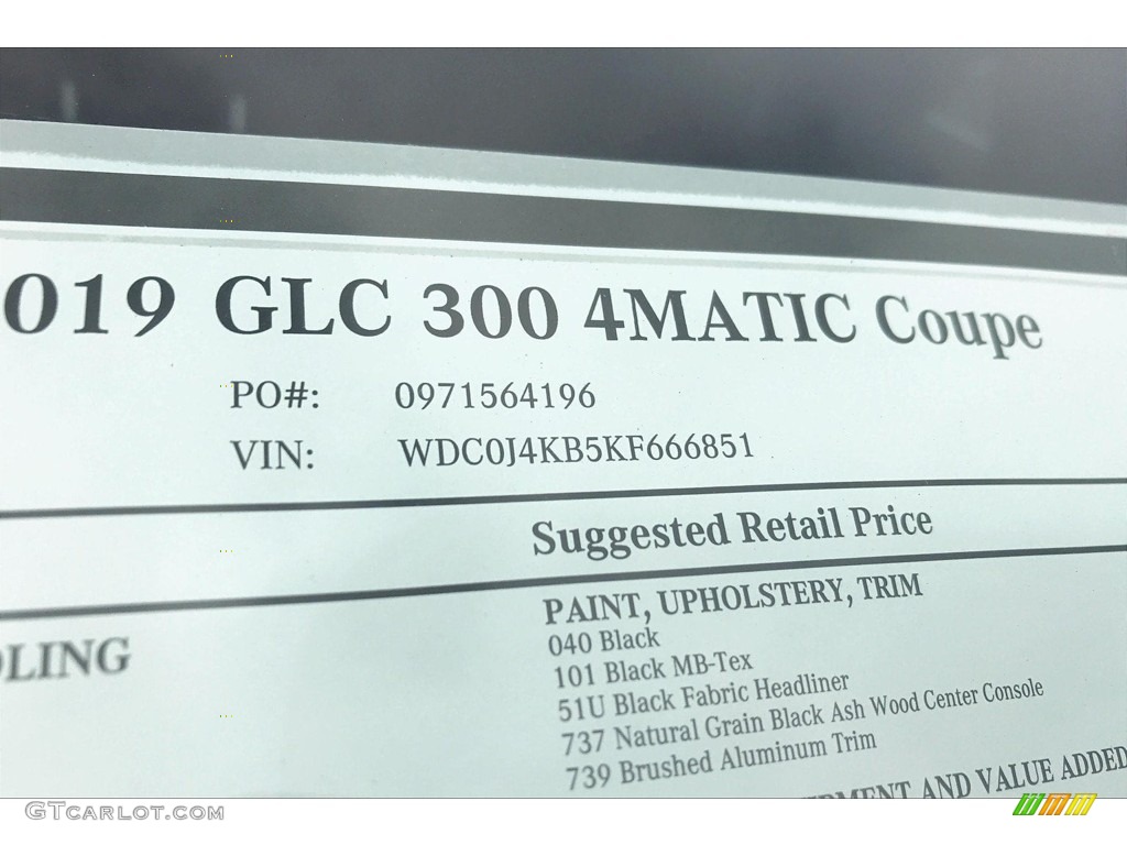 2019 GLC 300 4Matic Coupe - Black / Black photo #11