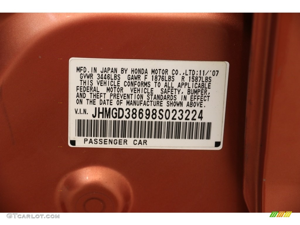 2008 Fit Sport - Blaze Orange Metallic / Black/Grey photo #19