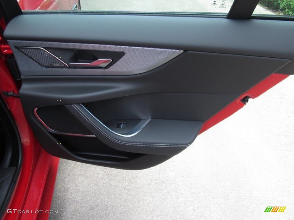 2020 Jaguar XE R-Dynamic S AWD Ebony Door Panel Photo #134534593