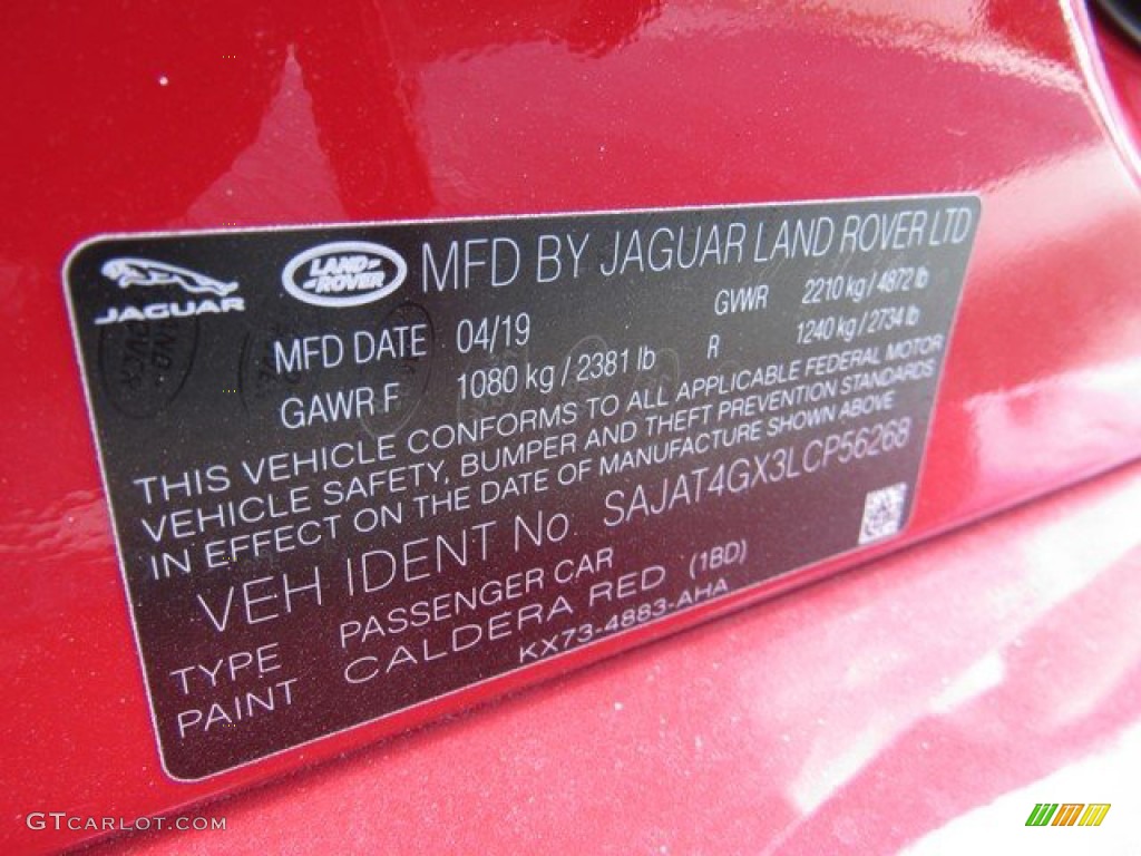 2020 Jaguar XE R-Dynamic S AWD Color Code Photos