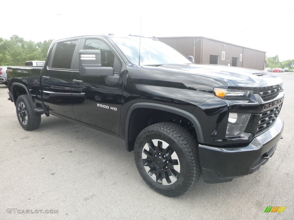 Black 2020 Chevrolet Silverado 2500HD Custom Crew Cab 4x4 Exterior Photo #134543495