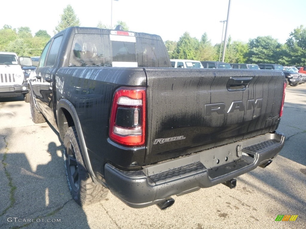2019 1500 Rebel Crew Cab 4x4 - Diamond Black Crystal Pearl / Black/Red photo #3