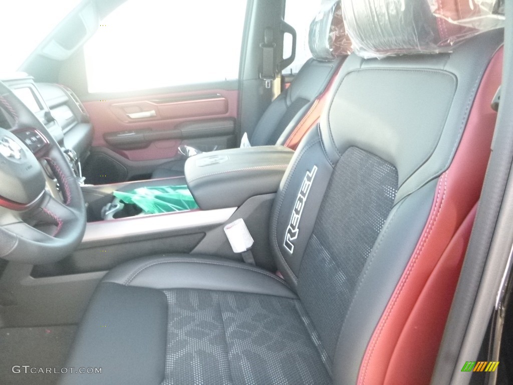 2019 1500 Rebel Crew Cab 4x4 - Diamond Black Crystal Pearl / Black/Red photo #12