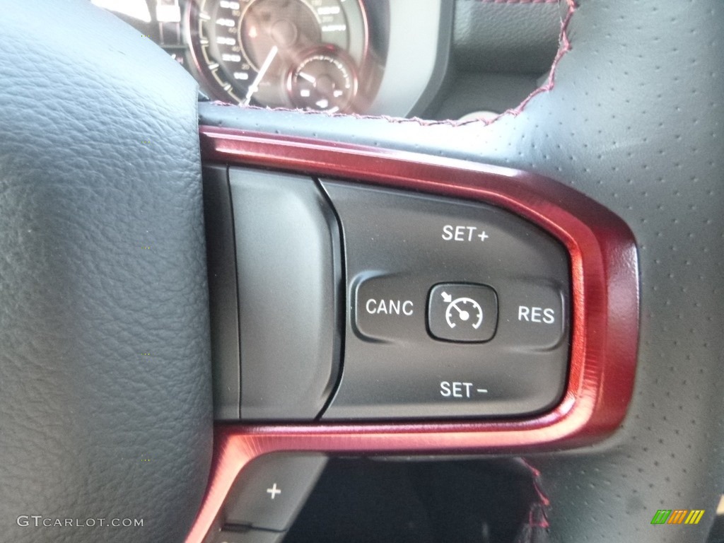 2019 1500 Rebel Crew Cab 4x4 - Diamond Black Crystal Pearl / Black/Red photo #17