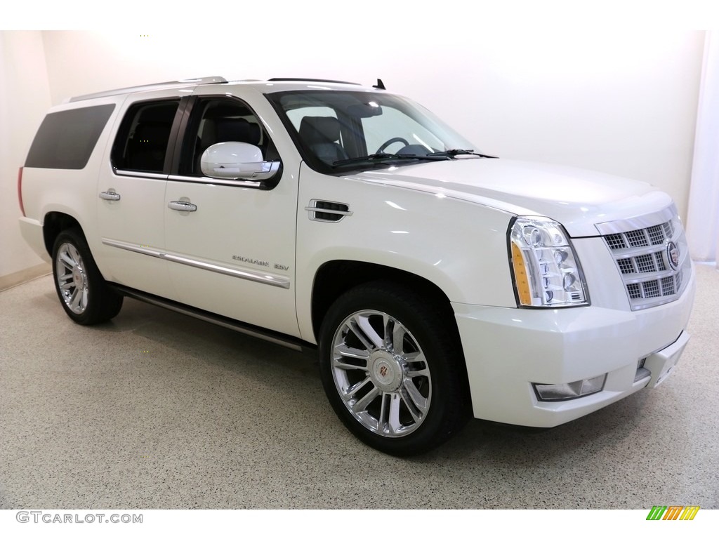 2014 Escalade ESV Platinum AWD - White Diamond Tricoat / Ebony/Ebony photo #1