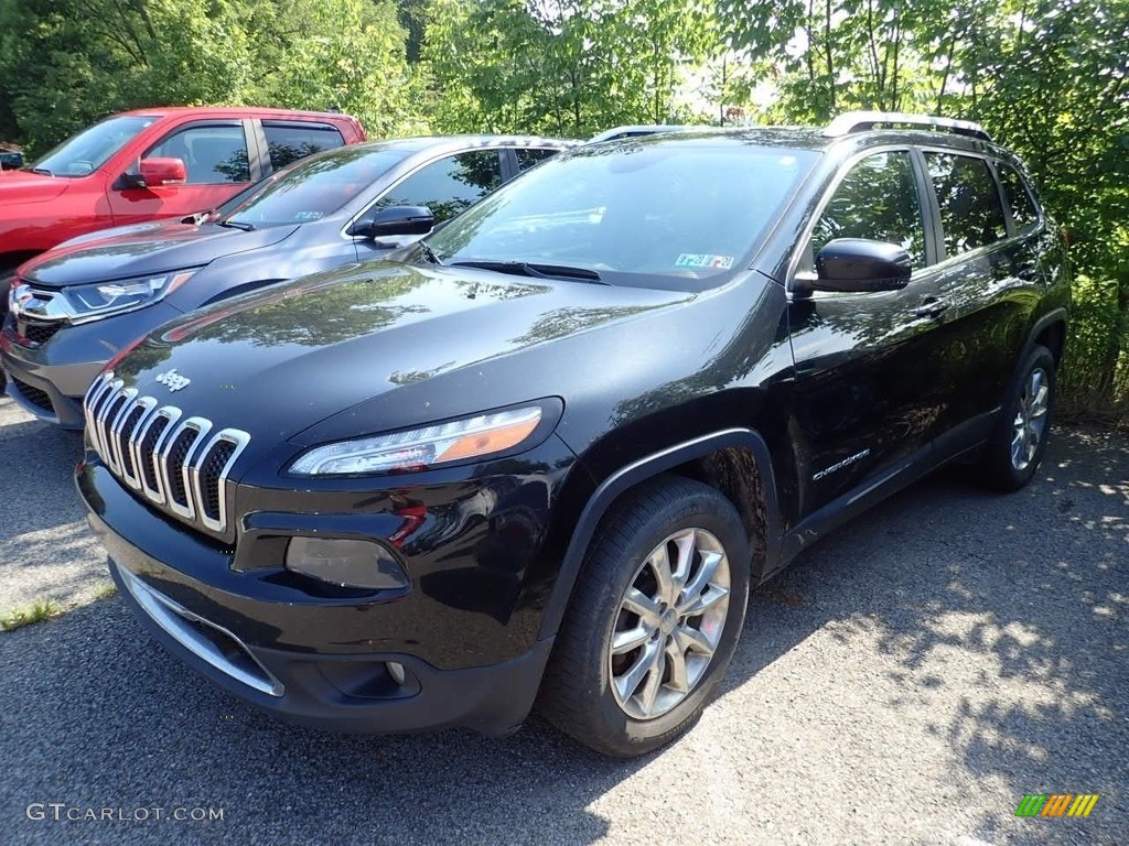 2015 Cherokee Limited 4x4 - Brilliant Black Crystal Pearl / Black/Light Frost Beige photo #1