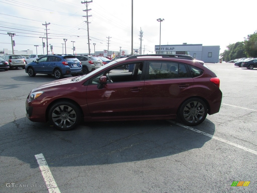 2014 Impreza 2.0i Sport Premium 5 Door - Venetian Red Pearl / Black photo #9