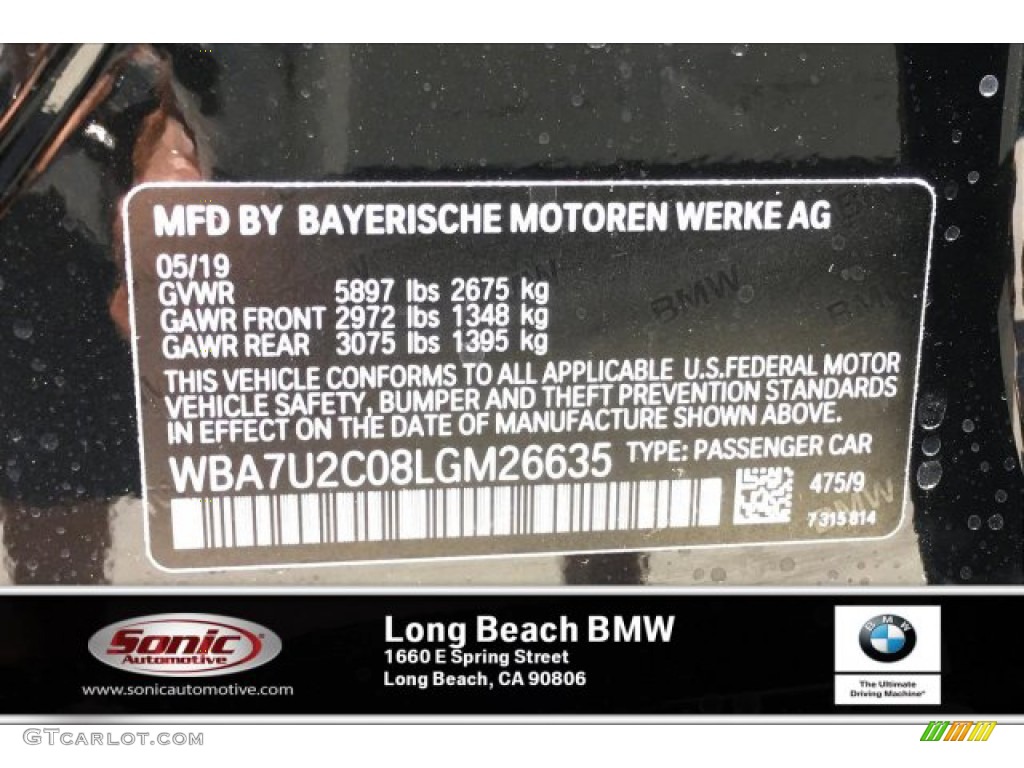 2020 7 Series 750i xDrive Sedan - Black Sapphire Metallic / Black photo #11