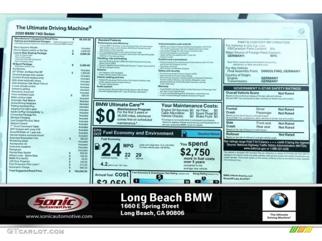 2020 7 Series 740i Sedan - Black Sapphire Metallic / Mocha photo #10